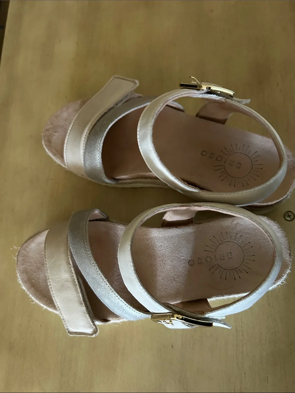 OshKosh B'gosh Metallic Gold and Silver Buckle Strap Sandals
